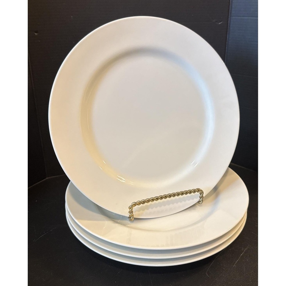 Fitz Floyd White Porcelain Luncheon Salad Plates Plate 9 Inch Set Of 4 Japan NEW